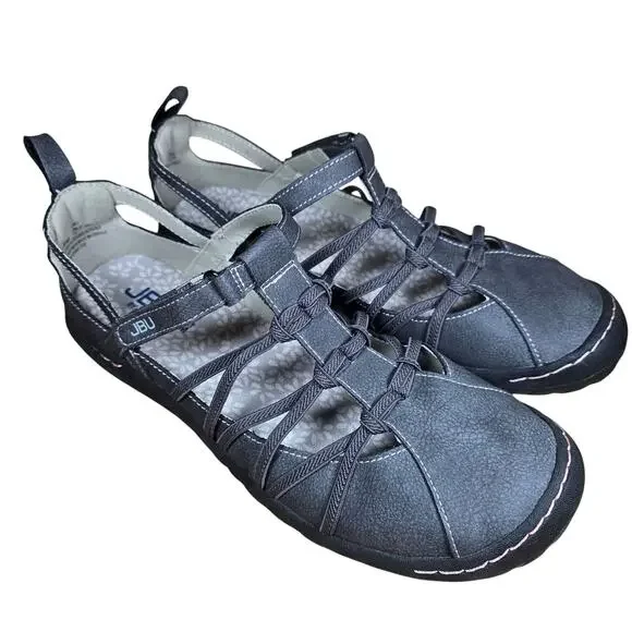 NWOT JBU Womens Juliet SlipOn Casual Memory Foam Gray Shoes Sandals Strappy Sz 8 - Picture 3 of 9